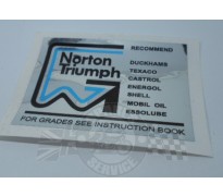 Sticker 'Norton-Triumph oils'