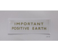 Decal Important Positive Earth